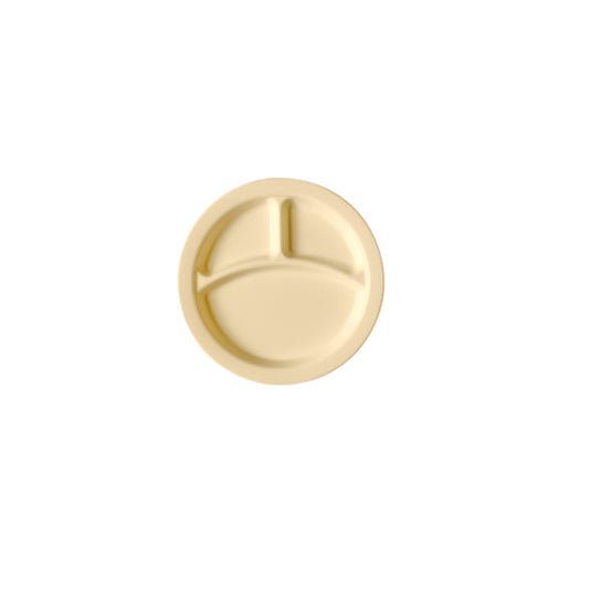 POLYCARBONATE 3 DIVISION DINNER PLATE 22.9CM DIAMETER - BEIGE