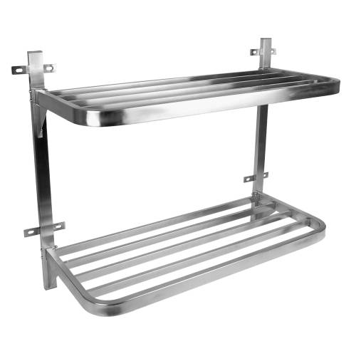 POT RACK S/STEEL - DOUBLE WALL MOUNTED 900MM X 400MM X 760MM