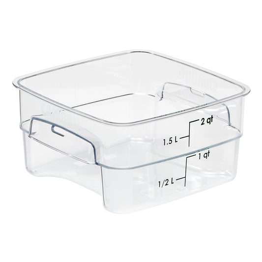 SQUARE POLYCARBONATE STORAGE CONTAINER CLEAR 2 LTR