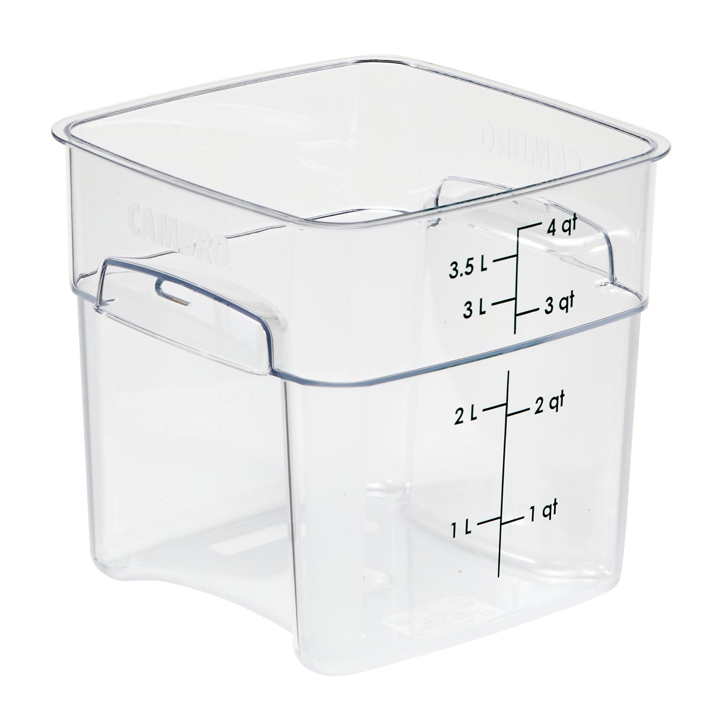SQUARE POLYCARBONATE STORAGE CONTAINER CLEAR 4 LTR