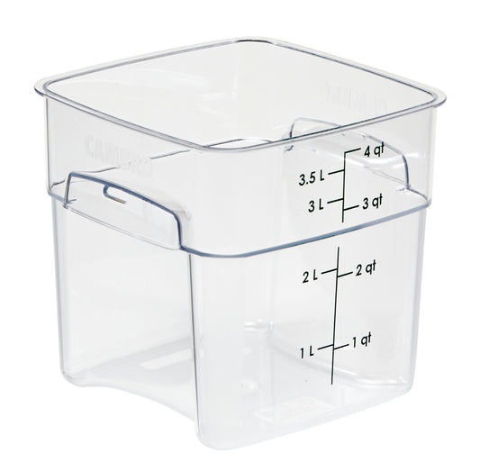 SQUARE POLYCARBONATE STORAGE CONTAINER CLEAR 4 LTR