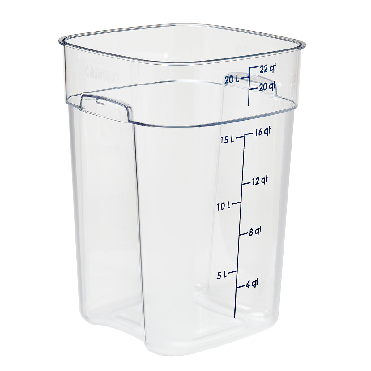 SQUARE POLYCARBONATE STORAGE CONTAINER CLEAR 22 LTR