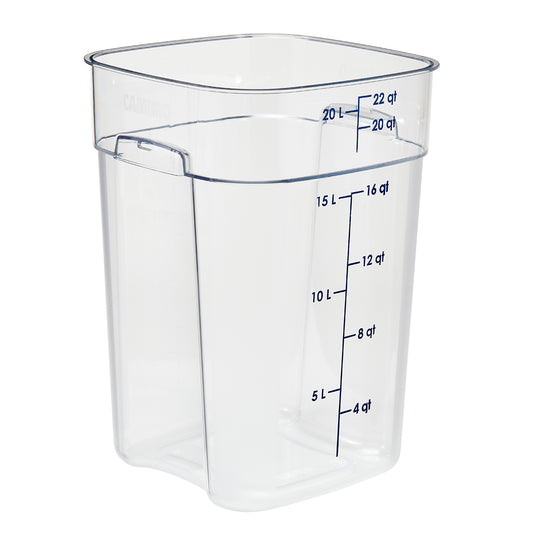 SQUARE POLYCARBONATE STORAGE CONTAINER CLEAR 22 LTR