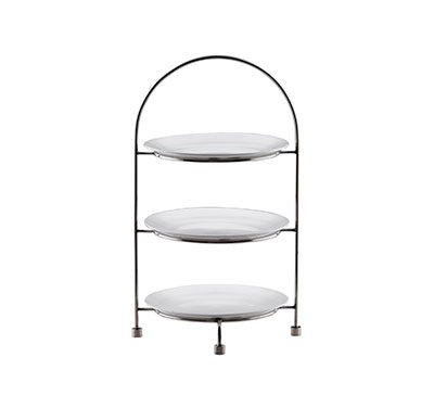 TEA CAKE STAND 3 TIER - 18/10 S/STEEL (27CM PLATES NOT INCLUDED) L256MM X W256MM X H421MM