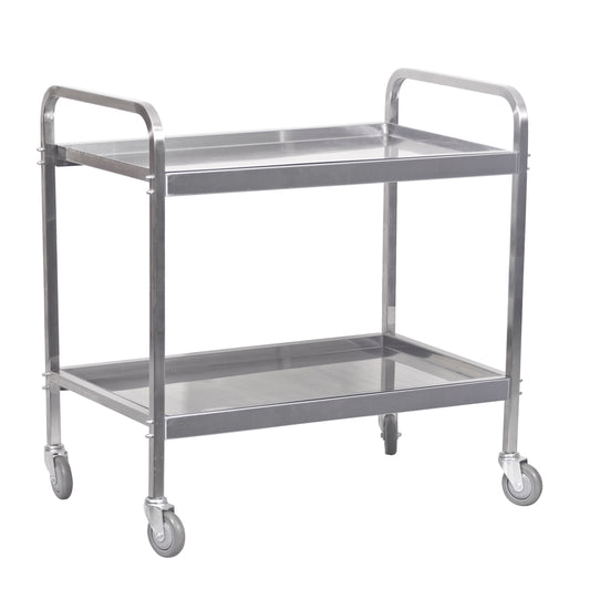 TEA TROLLEY S/STEEL HEAVY DUTY - 2 SHELF 930MM X 905MM X 560MM - 20KG