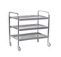 TEA TROLLEY S/STEEL HEAVY DUTY - 3 SHELF 930MM X 905MM X 560MM - 25KG
