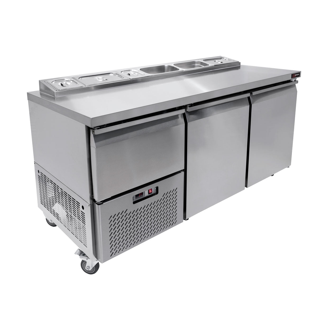 UNDERBAR WITH PIZZA TOP 2 AND HALF DOOR - SOLID DOOR - 750MM
