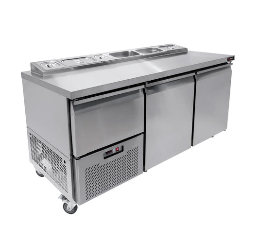 UNDERBAR WITH PIZZA TOP 2 AND HALF DOOR - SOLID DOOR - 750MM
