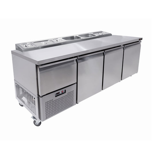 UNDERBAR WITH PIZZA TOP 3 AND HALF DOOR - SOLID DOOR - 750MM