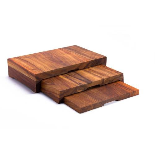 WOOD THREE TIER RISERS (400MM X 250MM X 90MM - COMPLETE) - INFINITI
