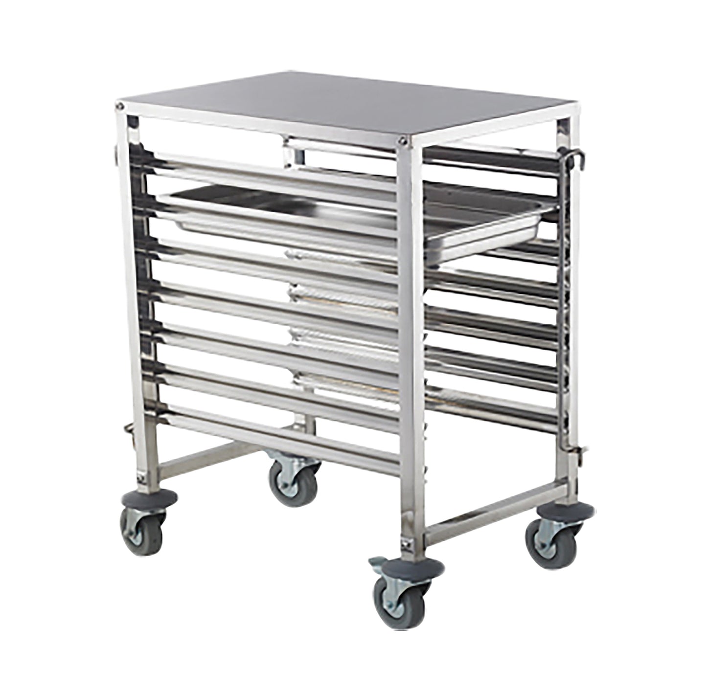 WORKING TABLE S/STEEL - MOBILE - 7 TIER 385MM X 550MM X 900MM