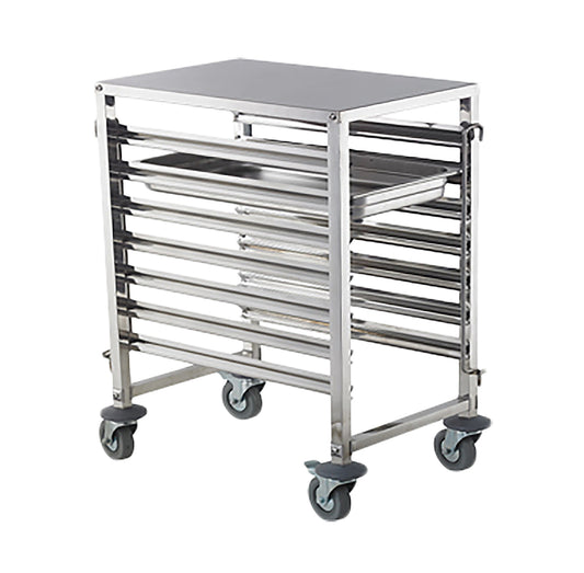WORKING TABLE S/STEEL - MOBILE - 7 TIER 385MM X 550MM X 900MM