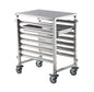 WORKING TABLE S/STEEL - MOBILE - 7 TIER 385MM X 550MM X 900MM
